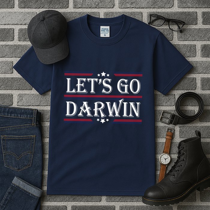 Lets Go Darwin Sarcastic Saying USA Flag Lets Go Darwin Tall T-Shirt