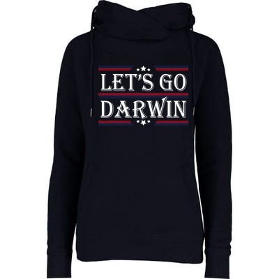 Lets Go Darwin Sarcastic Saying USA Flag Lets Go Darwin Womens Funnel Neck Pullover Hood