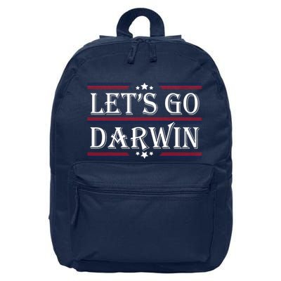 Lets Go Darwin Sarcastic Saying USA Flag Lets Go Darwin 16 in Basic Backpack