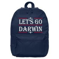 Lets Go Darwin Sarcastic Saying USA Flag Lets Go Darwin 16 in Basic Backpack