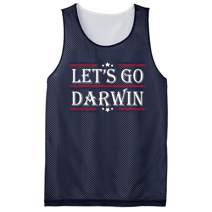 Lets Go Darwin Sarcastic Saying USA Flag Lets Go Darwin Mesh Reversible Basketball Jersey Tank