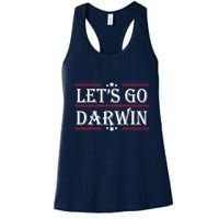 Lets Go Darwin Sarcastic Saying USA Flag Lets Go Darwin Womens Tank Top