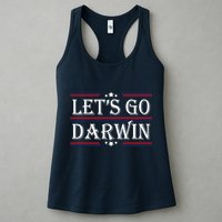 Lets Go Darwin Sarcastic Saying USA Flag Lets Go Darwin Womens Tank Top