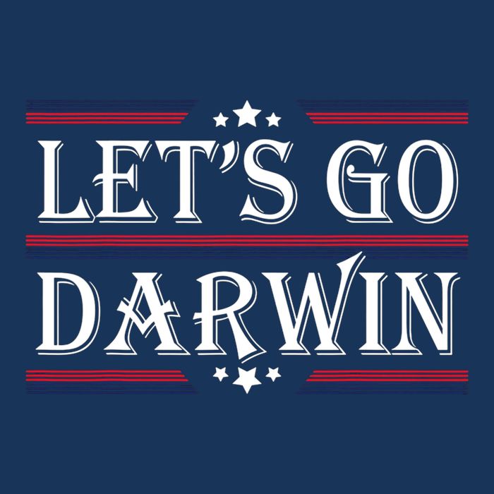 Lets Go Darwin Sarcastic Saying USA Flag Lets Go Darwin Pom Pom 12in Knit Beanie