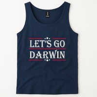 Lets Go Darwin Sarcastic Saying USA Flag Lets Go Darwin Tank Top