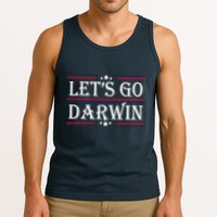 Lets Go Darwin Sarcastic Saying USA Flag Lets Go Darwin Tank Top