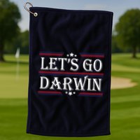 Lets Go Darwin Sarcastic Saying USA Flag Lets Go Darwin Golf Towel