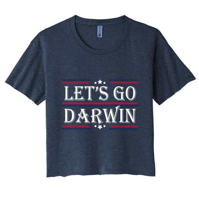 Lets Go Darwin Sarcastic Saying USA Flag Lets Go Darwin Crop Top