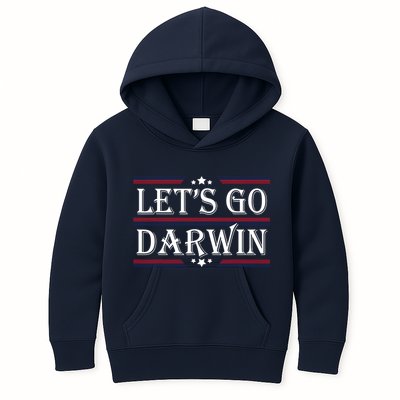 Lets Go Darwin Sarcastic Saying USA Flag Lets Go Darwin Kids Hoodie