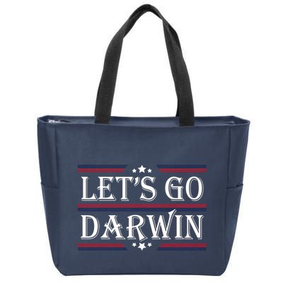 Lets Go Darwin Sarcastic Saying USA Flag Lets Go Darwin Zip Tote Bag