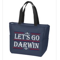 Lets Go Darwin Sarcastic Saying USA Flag Lets Go Darwin Zip Tote Bag