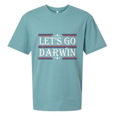Lets Go Darwin Sarcastic Saying USA Flag Lets Go Darwin Sueded Cloud Jersey T-Shirt
