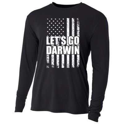 Lets Go Darwin American Flag Cooling Performance Long Sleeve Crew