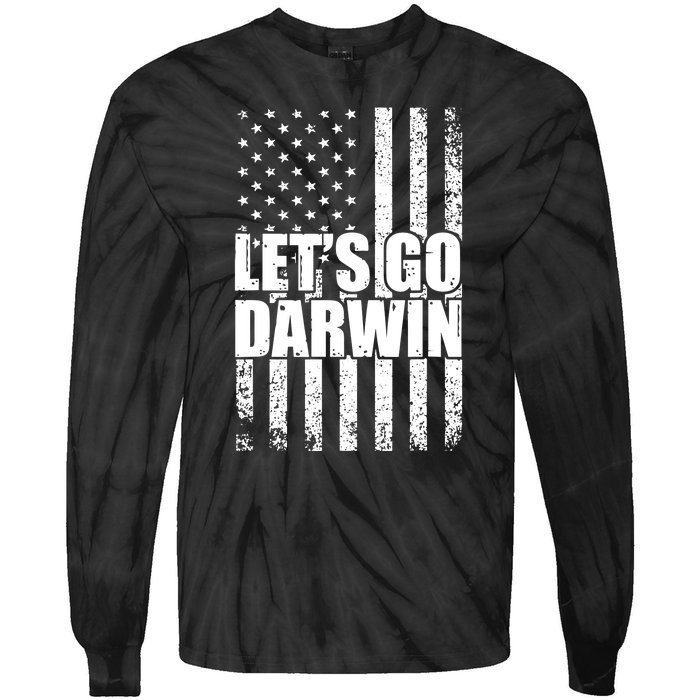 Lets Go Darwin American Flag Tie-Dye Long Sleeve Shirt