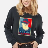 Lets Go Darwin Funny Sarcastic Hope Style Cropped Pullover Crew