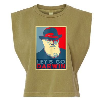 Lets Go Darwin Funny Sarcastic Hope Style Garment-Dyed Women's Muscle Tee