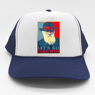 Lets Go Darwin Funny Sarcastic Hope Style Trucker Hat