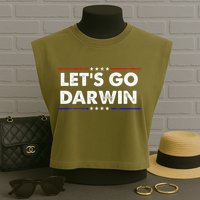 LetS Go Darwin Garment-Dyed Women's Muscle Tee