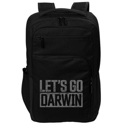 lets go darwin   grey distressed lets go darwin Impact Tech Backpack