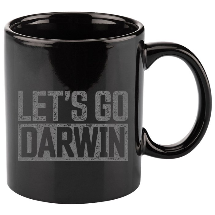 lets go darwin   grey distressed lets go darwin 11oz C Handle Ceramic Mug