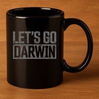 lets go darwin   grey distressed lets go darwin 11oz C Handle Ceramic Mug