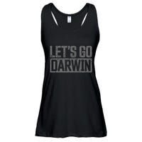 lets go darwin   grey distressed lets go darwin Ladies Essential Flowy Tank