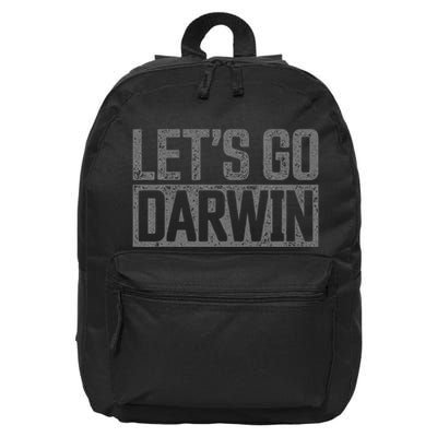lets go darwin   grey distressed lets go darwin 16 in Basic Backpack