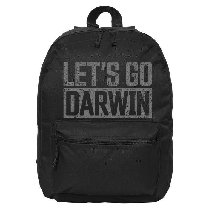 lets go darwin   grey distressed lets go darwin 16 in Basic Backpack