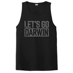 lets go darwin   grey distressed lets go darwin PosiCharge Competitor Tank