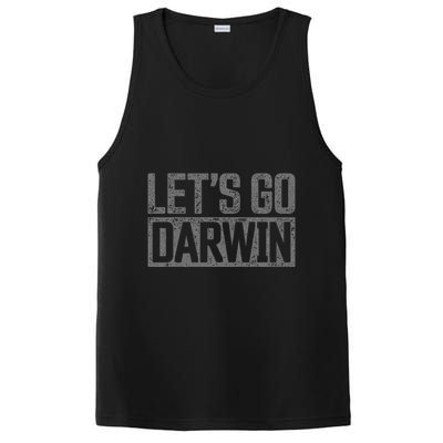 lets go darwin   grey distressed lets go darwin PosiCharge Competitor Tank