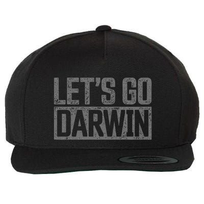 lets go darwin   grey distressed lets go darwin Wool Snapback Cap