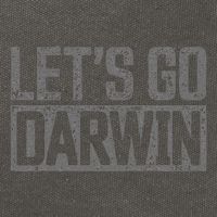 lets go darwin   grey distressed lets go darwin Cotton Canvas Backpack