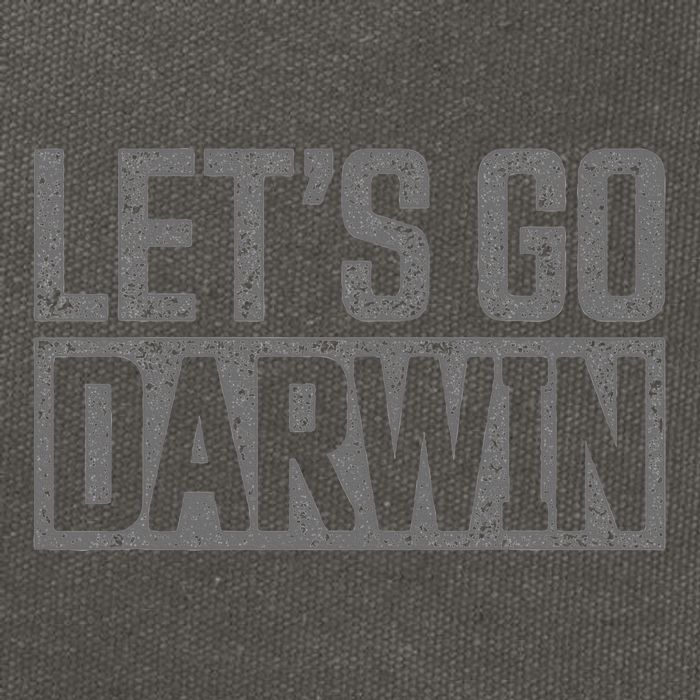 lets go darwin   grey distressed lets go darwin Cotton Canvas Backpack