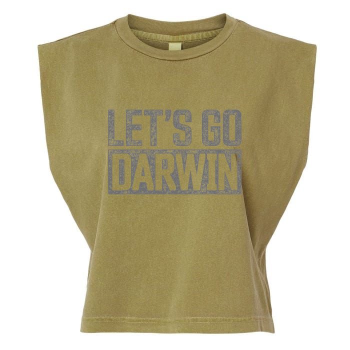lets go darwin   grey distressed lets go darwin Garment-Dyed Women's Muscle Tee