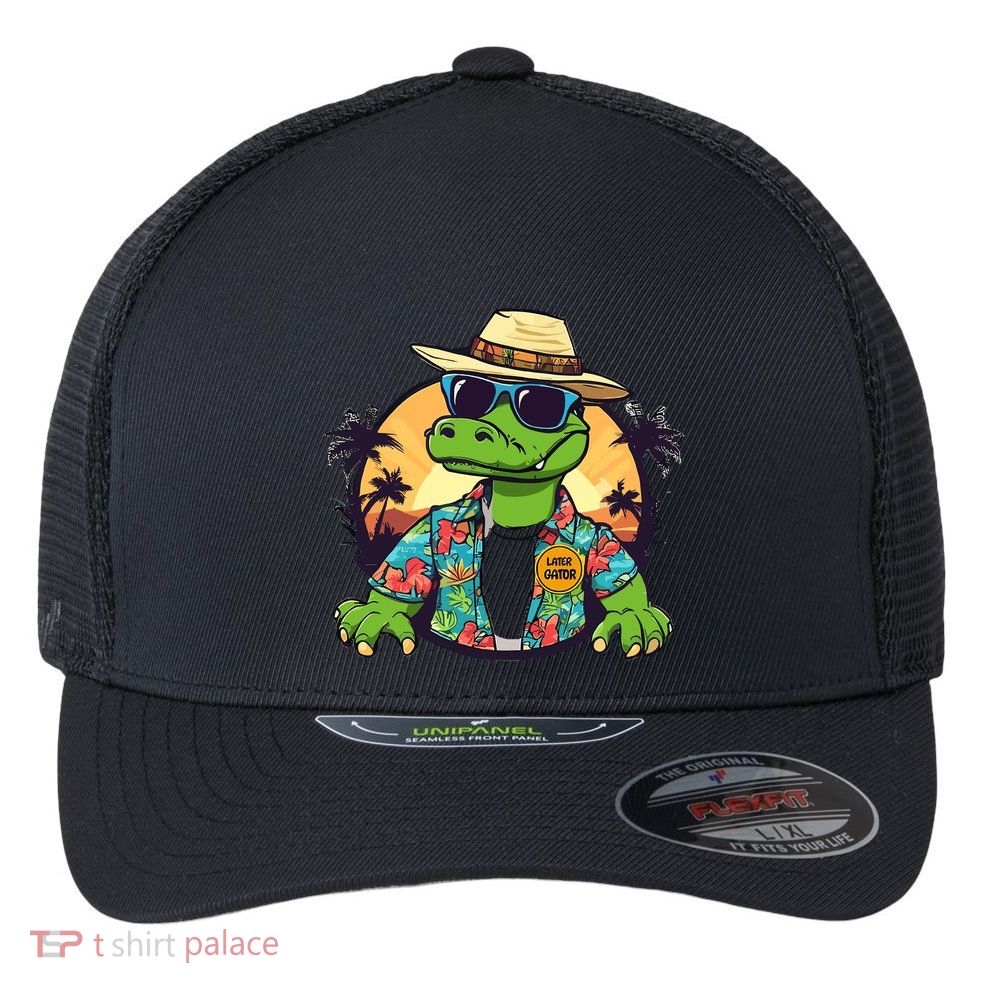 Later Gator Design Florida Merch Chomp Funny Gifts Flexfit Unipanel Trucker Cap