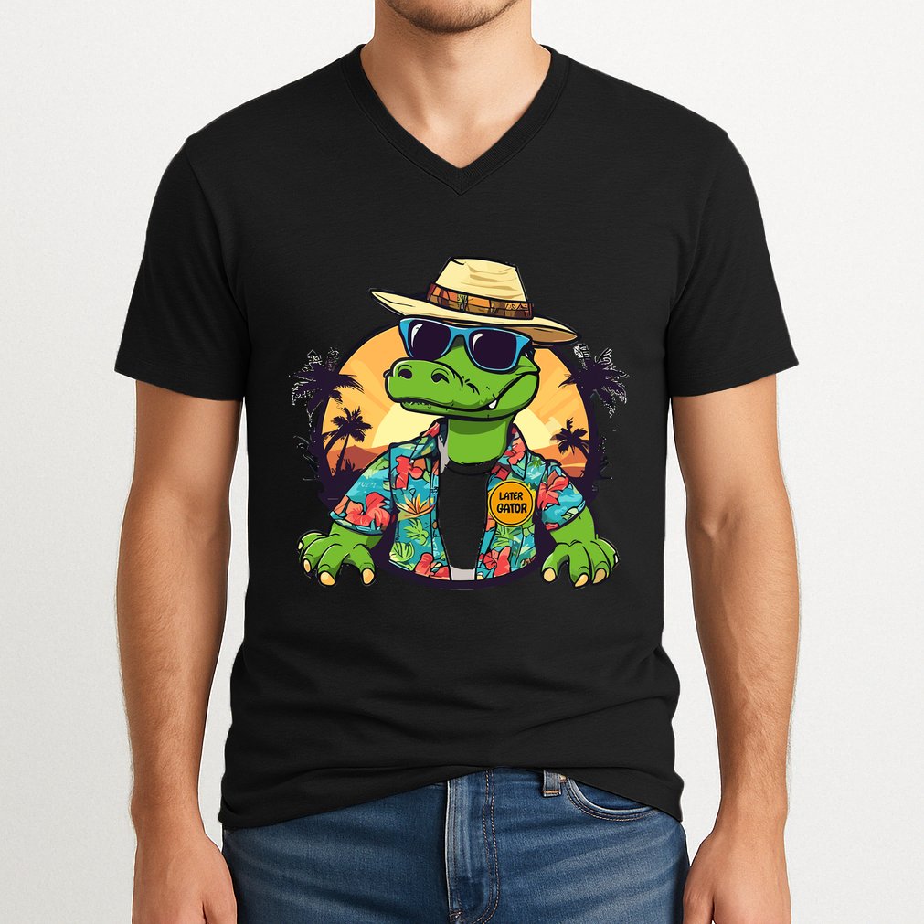 Later Gator Design Florida Merch Chomp Funny Gifts V-Neck T-Shirt