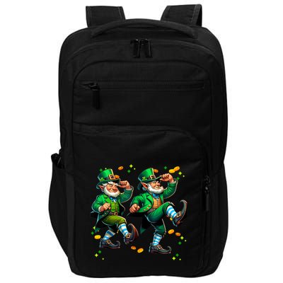 Leprechaun Gridd Dance St Patricks Day Impact Tech Backpack