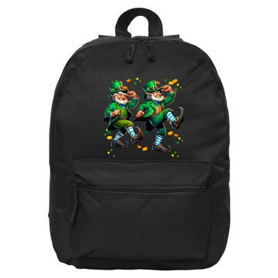 Leprechaun Gridd Dance St Patricks Day 16 in Basic Backpack