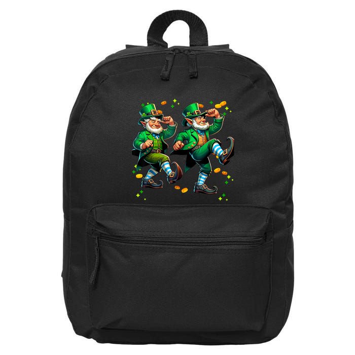 Leprechaun Gridd Dance St Patricks Day 16 in Basic Backpack