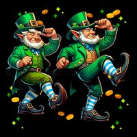 Leprechaun Gridd Dance St Patricks Day 16 in Basic Backpack