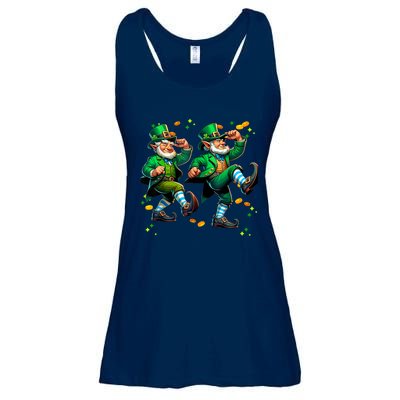 Leprechaun Gridd Dance St Patricks Day Ladies Essential Flowy Tank