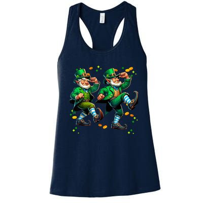 Leprechaun Gridd Dance St Patricks Day Women's Racerback Tank