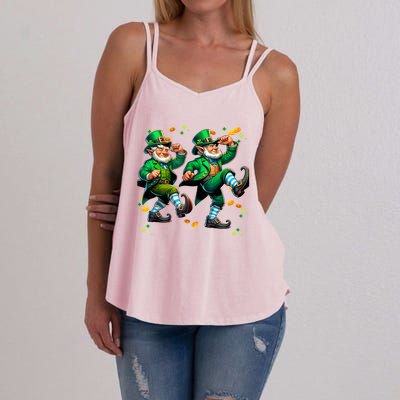 Leprechaun Gridd Dance St Patricks Day Women's Strappy Tank