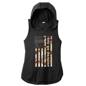 Lets Go Darwin LetS Go Darwin American Flag Ladies PosiCharge Tri-Blend Wicking Draft Hoodie Tank