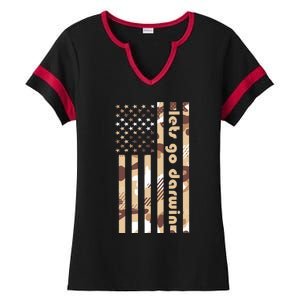 Lets Go Darwin LetS Go Darwin American Flag Ladies Halftime Notch Neck Tee