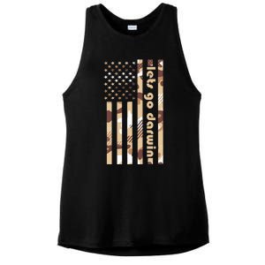 Lets Go Darwin LetS Go Darwin American Flag Ladies PosiCharge Tri-Blend Wicking Tank