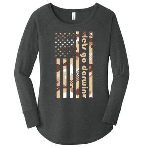 Lets Go Darwin LetS Go Darwin American Flag Women's Perfect Tri Tunic Long Sleeve Shirt