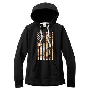 Lets Go Darwin LetS Go Darwin American Flag Women's Fleece Hoodie