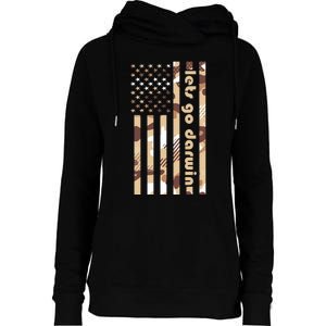 Lets Go Darwin LetS Go Darwin American Flag Womens Funnel Neck Pullover Hood