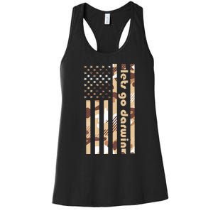 Lets Go Darwin LetS Go Darwin American Flag Women's Racerback Tank